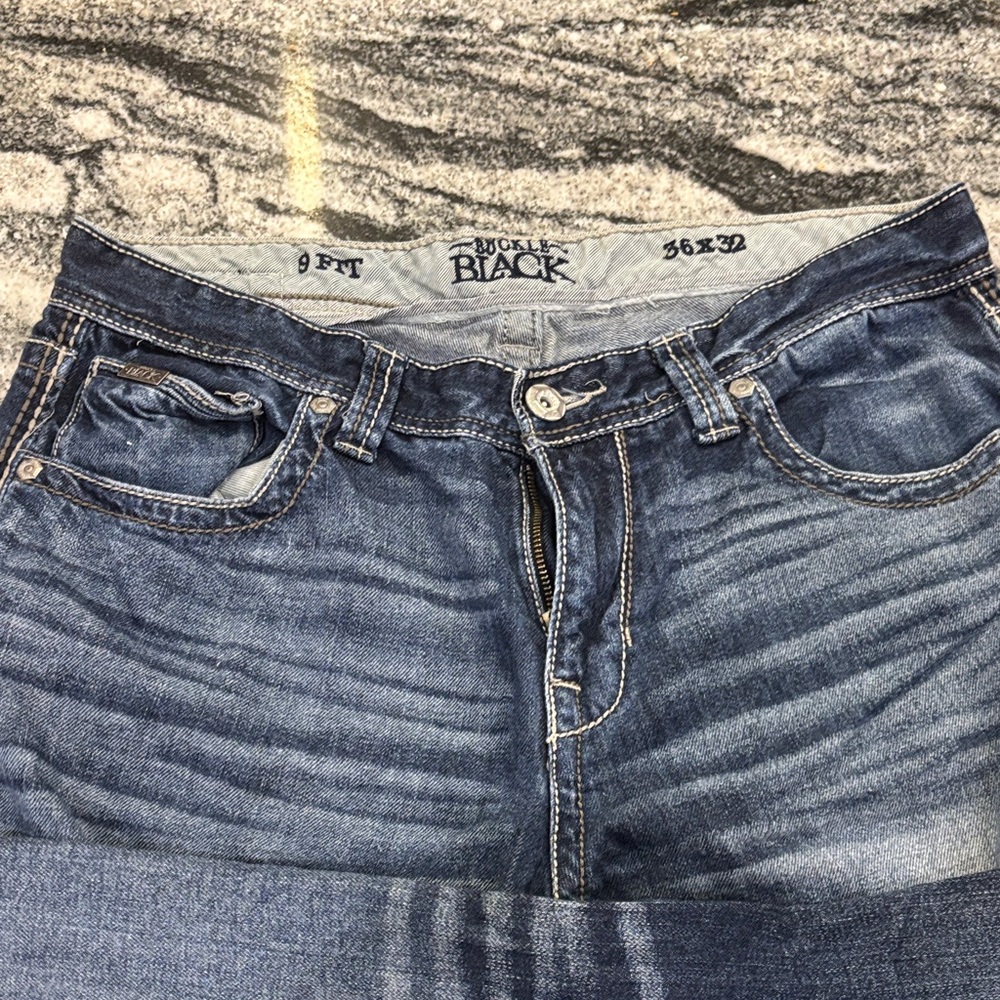 Buckle Men's Straight Jeans - Blue